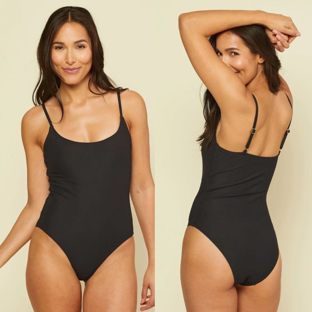 Andie The Amalfi Ribbed Black Size Medium